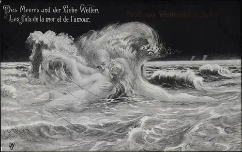 Künstler Ak Des Meeres und der Liebe Wellen, Allegorie, Akt