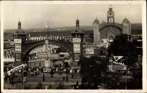 Ak Praha Prag, Vystaviste, Ausstellungsgelände, Sphinx Benzin