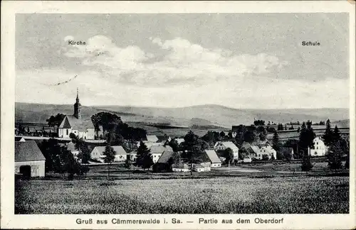 Ak Kämmerswalde Cämmerswalde Neuhausen im Erzgebirge, Oberdorf, Schule, Kirche