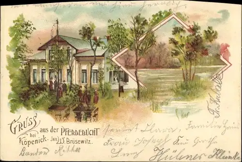 Litho Berlin Köpenick, Gasthaus Pferdebucht