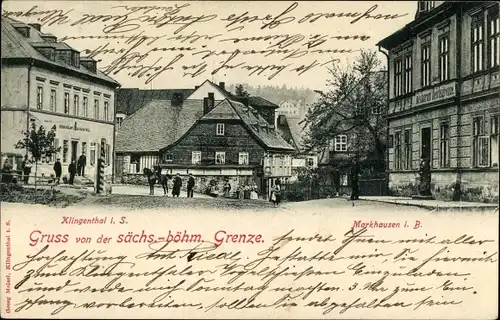 Ak Klingenthal im Vogtland Sachsen, Sächsisch böhmische Grenze, Markhausen
