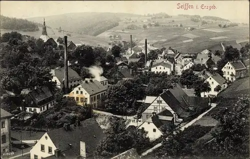 Ak Seiffen im Erzgebirge, Blick auf den Ort