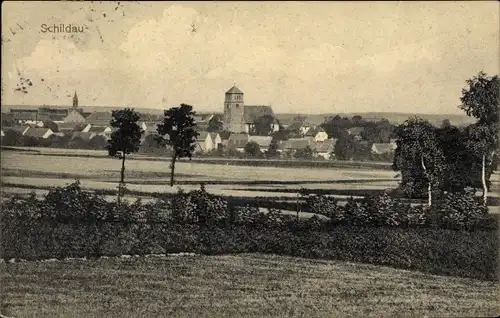 Ak Schildau in Sachsen, Blick auf den Ort
