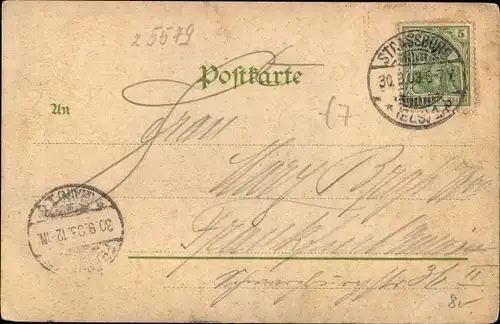 Litho Strasbourg Straßburg Elsass Bas Rhin, Bahnhof