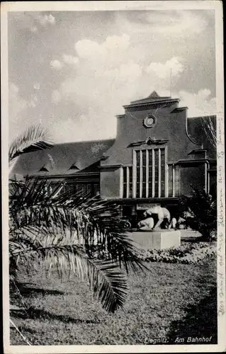 Ak Legnica Liegnitz Schlesien, Bahnhof