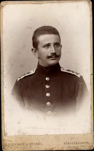 CdV Kaliningrad Königsberg Ostpreußen, Deutscher Soldat, Portrait, Kaiserzeit