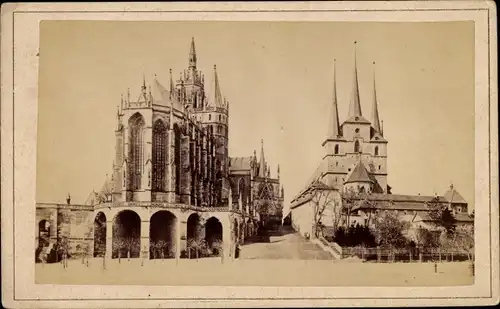 CdV Erfurt in Thüringen, um 1870, Dom, Marienkirche