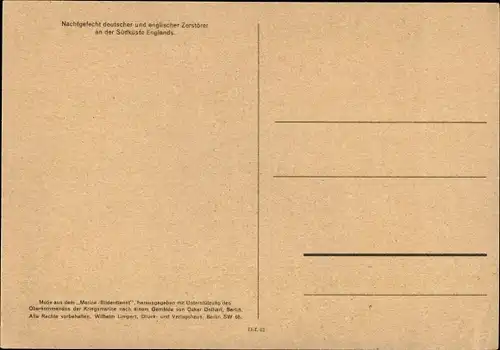 Künstler Ak Deutsches Kriegsschiff, Nachtgefecht deutscher und englischer Zerstörer