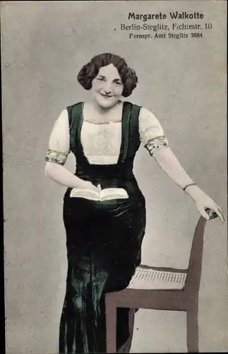 Ak Schauspielerin Margarete Walkotte, Portrait