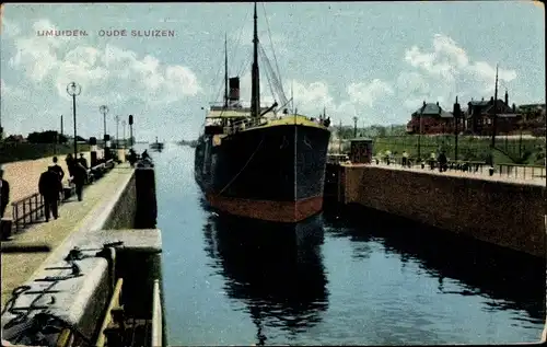 Ak IJmuiden Nordholland, Oude Sluizen