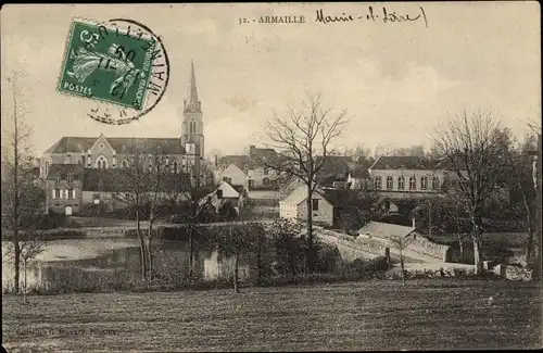 Ak Armaille Baugé Maine et Loire, Blick auf den Ort