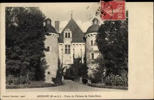 Ak Andigné Maine-et-Loire, Porte du chateau de Saint Henis