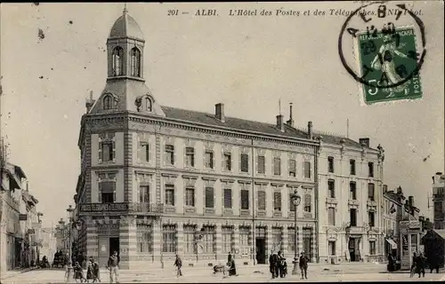 Ak Albi Tarn, L'Hotel des Postes et des Telegraphes