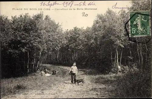 Ak Ault Somme, Plage du Bois de Cise, Carrefour de la Belle Hortense