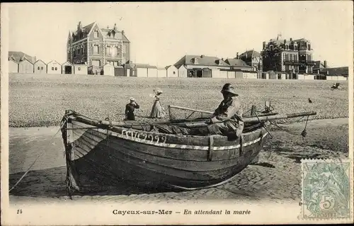 Ak Cayeux sur Mer Somme, En attendant la maree