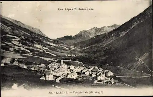 Ak Larche Alpes de Haute Provence, Vue generale