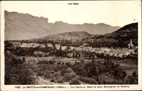 Ak La Motte en Champsaur Hautes Alpes, Vue Generale, Dans le fond, Montagnes du Devoluy