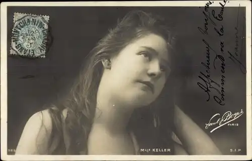 Ak Schauspielerin Mademoiselle Keller, Portrait