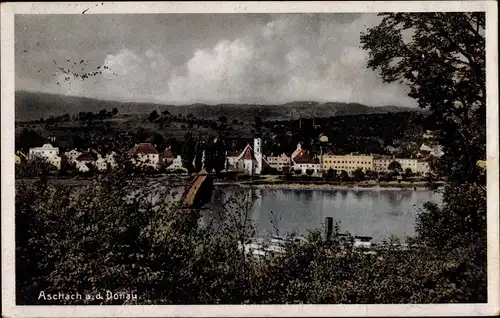 Ak Aschach an der Donau Oberösterreich, Totalansicht der Ortschaft