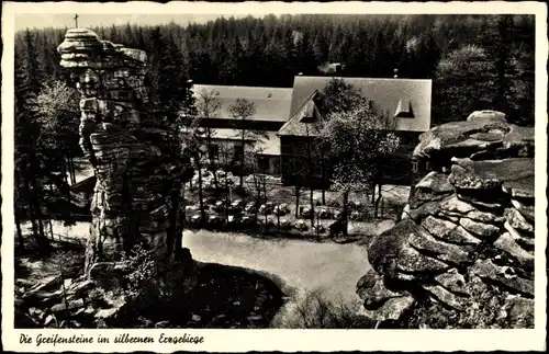 Ak Ehrenfriedersdorf im Erzgebirge, Die Greifensteine, Berggasthaus 