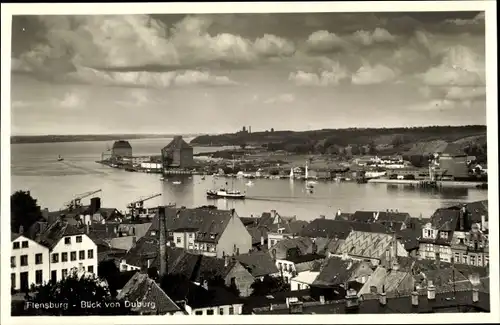 Ak Flensburg in Schleswig Holstein, Blick von Duburg