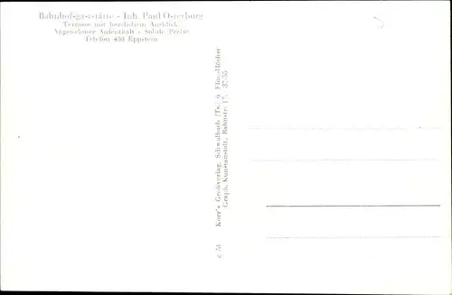 Ak Eppstein im Taunus, Ort vom Bahnhof aus gesehen, Bahnhofsgaststätte, Inh. P. Osterburg