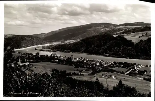 Ak Obernzell an der Donau Niederbayern, Ort mit Umgebung