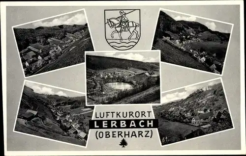 Wappen Ak Lerbach Osterode am Harz, Teilansichten