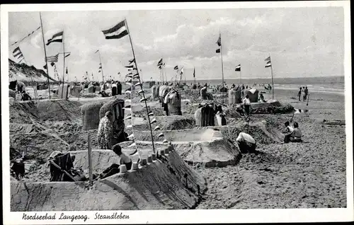 Ak Nordseebad Langeoog Ostfriesland, Strandleben