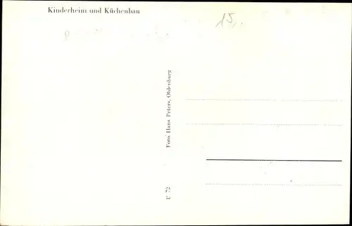 Ak Ahlhorn Großenkneten Niedersachsen, Evangelisches Jugendheim Blockhaus, Kinderheim und Küchenbau