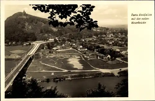 Ak Porta Westfalica in Nordrhein Westfalen, Blick auf den Ort