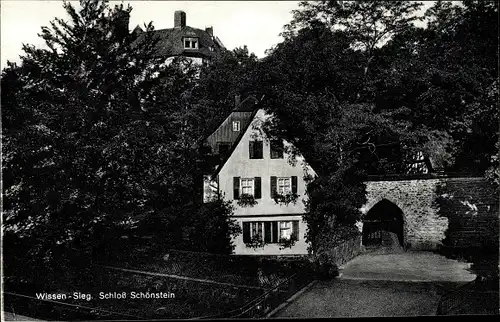 Ak Wissen an der Sieg Westerwald, Schloss Schönstein