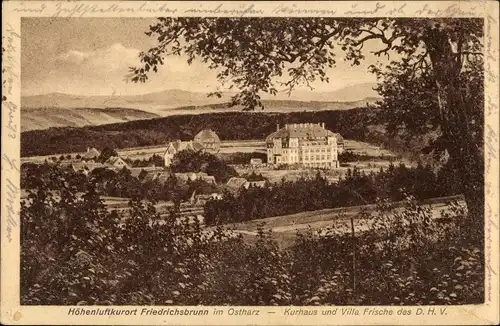 Ak Friedrichsbrunn Thale im Harz, Kurhaus und Villa Frische des D. H. V.