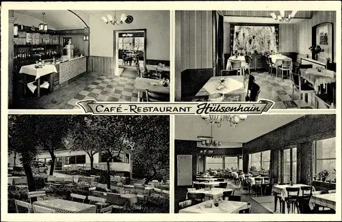 Ak Schanze Dortmund, Café Restaurant Hülsenhain, Inneres, Garten, Bes. R. Walter