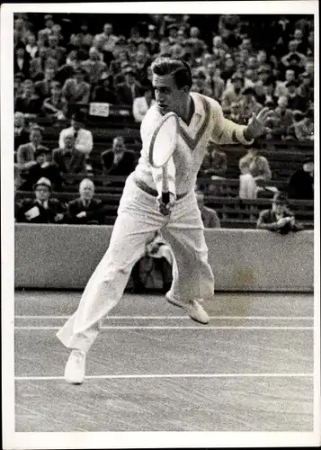 Foto Davispokal 1939, Tennisspieler Henkel, Match gegen Kalle Schroeder