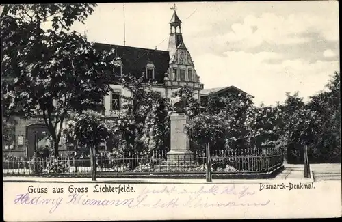 Ak Berlin Steglitz Groß Lichterfelde, Bismarck Denkmal