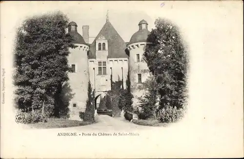 Ak Andigné Maine-et-Loire, Porte du Chateau de Saint Henis