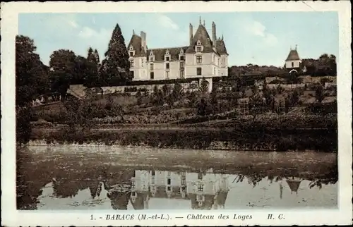 Ak Barace Maine et Loire, Chateau des Loges