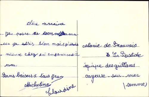 Ak Cayeux sur Mer Somme, Colonie de Vacances de Beauvais, La Bastide