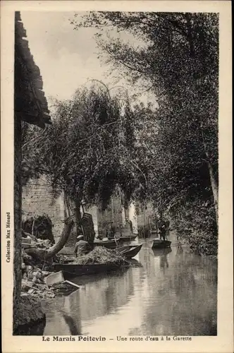 Ak Marais Poitevin Deux Sèvres, Une route d'un a la Garette