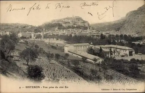 Ak Sisteron Alpes de Haute Provence, Vue prise du cote Est