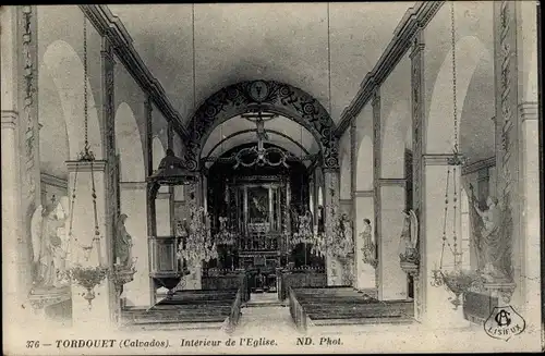 Ak Tordouet Calvados, Interieur de l'Eglise