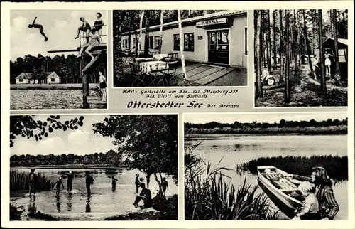 Ak Otterstedt Ottersberg Niedersachsen, Hotel Am See, Willi von Seebach, Freibad