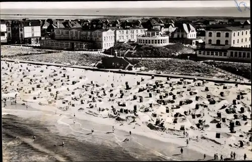 Ak Wangerooge Nordseebad, Strand mit Promenade