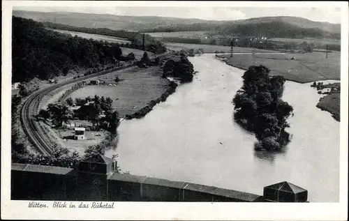 Ak Witten an der Ruhr, Blick ins Ruhrtal, Gleise