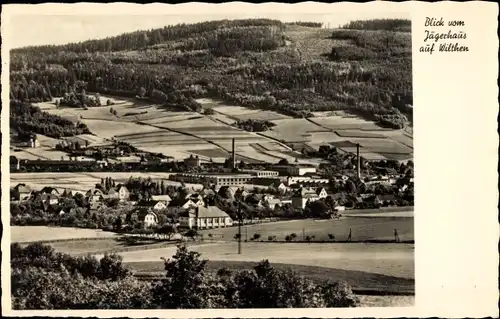 Ak Wilthen im Kreis Bautzen Sachsen, Totale, Waldhaus Jägerhaus, Am Mönchswalderberg