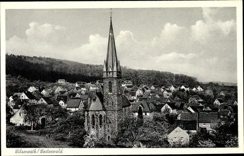 Ak Wilsenroth Dornburg im Westerwald Hessen, Gesamtansicht mit Kirche