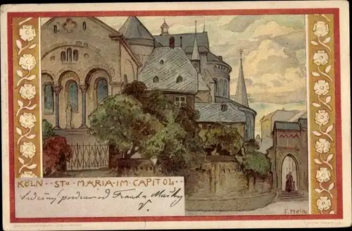 Künstler Litho Hein, Franz, Köln am Rhein, Blick zur St. Maria im Capitol
