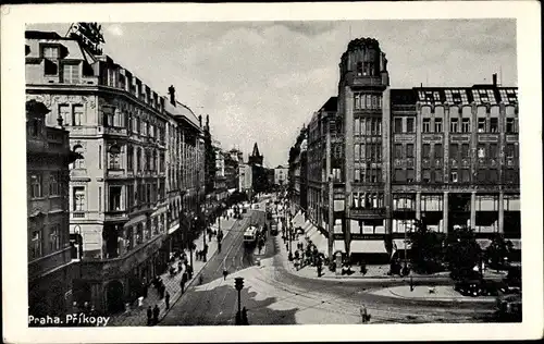 Ak Praha Prag, Prikopy, Graben, Straßenpartie, Kaufhaus