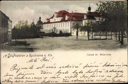 Ak Rychnov nad Kněžnou Reichenau an der Knieschna Region Königgrätz, Zamek hr. Kolovratu